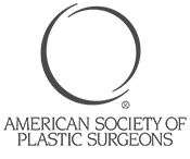 Logo of the American Society of Plastic Surgeons, featuring a stylized circular design above the organization's name in uppercase letters.